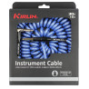 Cable Jack torsadé Kirlin Premium Coil bleu 10 m