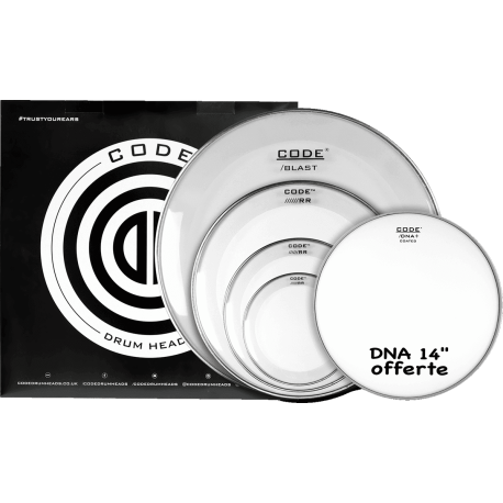 Pack Code Transparente Rock 10" 12" 16" 22" + 14" DNA offerte