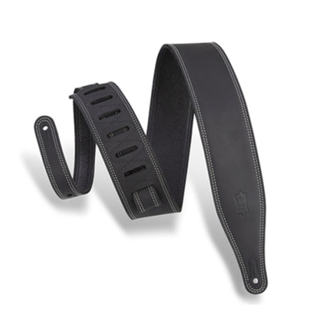 Sangle Levy's 6 cm cuir avec surpiqûres - Black
