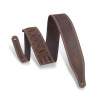 Sangle Levy's 6 cm cuir avec surpiqûres - Dark Brown