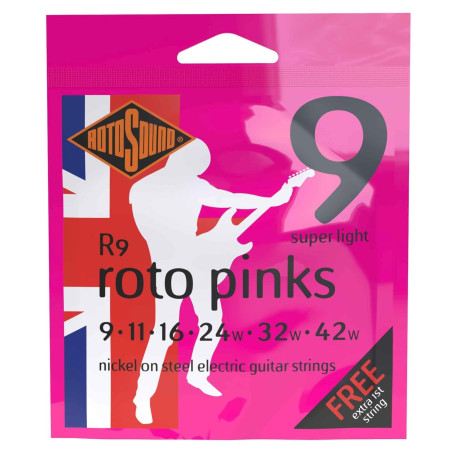Cordes électriques Rotosound Roto Pinks 9-42