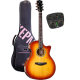Guitare Kepma Solid Top F2SE Grand Auditorium Cherry Burst