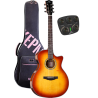 Guitare Kepma Solid Top F2SE Grand Auditorium Cherry Burst