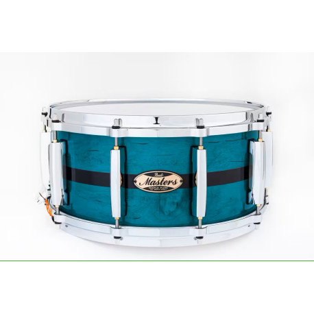 Caisse claire Pearl Master Maple Pure 14x6.5" Custom Aqua Turquoise Stripe