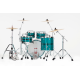 Batterie Pearl Master Maple Pure Rock 22" 4 fûts Custom Aqua Turquoise Stripe