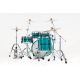 Batterie Pearl Master Maple Pure Rock 22" 4 fûts Custom Aqua Turquoise Stripe