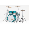 Batterie Pearl Master Maple Pure Rock 22" 4 fûts Custom Aqua Turquoise Stripe