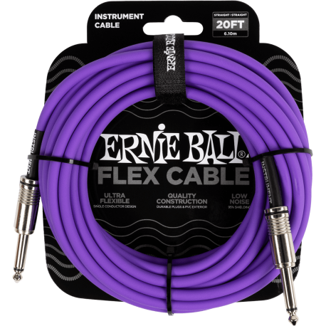 Cable guitare Jack Ernie Ball Flex 6m Violet