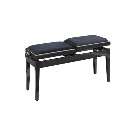 Banquette piano double Stagg PB 245 noire brillante velour