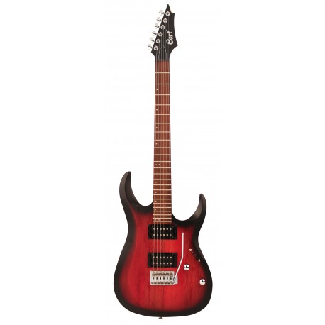 Guitare électrique Cort X100 OPKB Cherry burst open pores