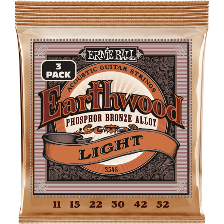 Cordes Ernie Ball Phosphor bronze 11-52 pack de 3
