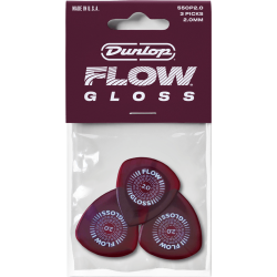 Dunlop Player's Pack - Flow Gloss 2 mm pack de 3