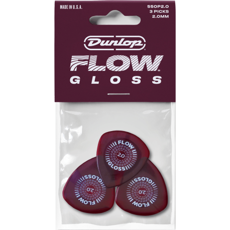Dunlop Player's Pack - Flow Gloss 2 mm pack de 3