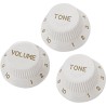 Boutons Strat - Par 3 blanc (1 Volume et 2 Tone)
