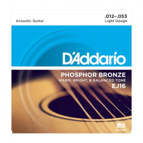 Cordes guitare acoustique phosphor bronze EJ16 light