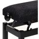 Banquette piano Stagg noire mat assise velour noir