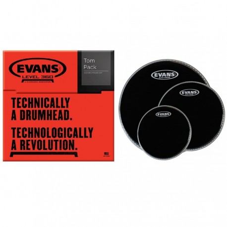 Pack de peaux de toms Evans Black Chrome 10 12 14