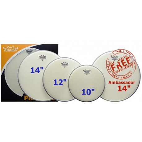 Pack de peaux de tom Remo Ambassador 10"12"14" sablées
