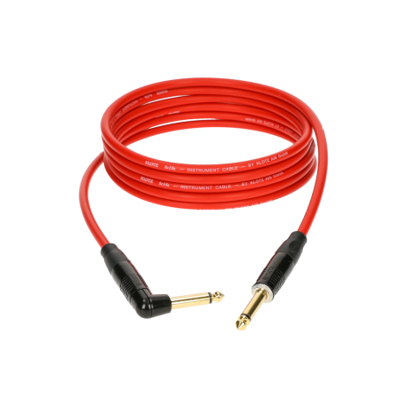 Cable jack droit vers jack coudé guitare Klotz KIK 6 metres rouge