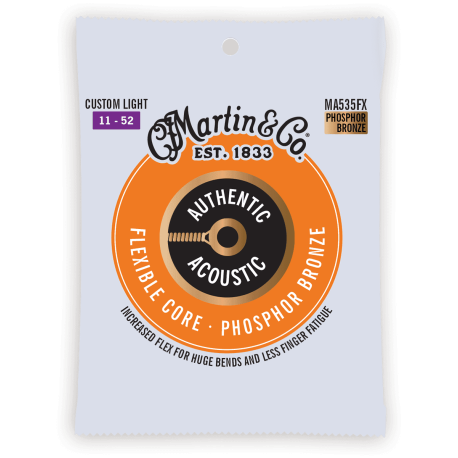 Cordes acoustique Martin Flexible Core Custom Light 92/8 11-52