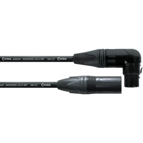 Cable XLR coudé vers droit Cordial CPM FRM 1 metre
