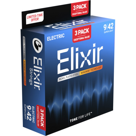 Pack 3 jeux électrique Elixir Optiweb 9-42