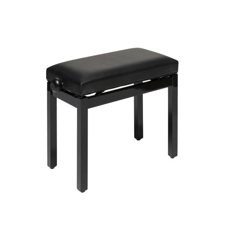Banquette piano Stagg noire brillante assise skai noir
