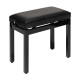 Banquette piano Stagg noire brillante assise skai noir