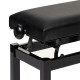 Banquette piano Stagg noire brillante assise skai noir