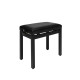 Banquette piano Stagg noire mat assise skai noir