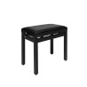 Banquette piano Stagg noire mat assise skai noir