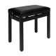 Banquette piano Stagg noire mat assise skai noir