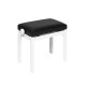 Banquette piano Stagg blanc mat assise skai noir