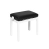 Banquette piano Stagg blanc mat assise skai noir