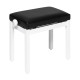 Banquette piano Stagg blanc mat assise skai noir