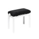 Banquette piano Stagg blanche matte assise velour noir