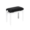 Banquette piano Stagg blanche matte assise velour noir