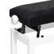 Banquette piano Stagg blanche matte assise velour noir
