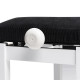Banquette piano Stagg blanche matte assise velour noir