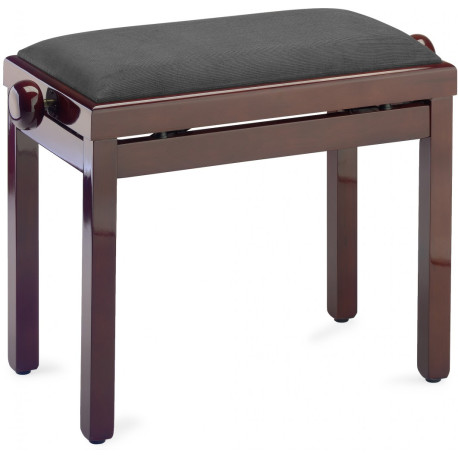 Banquette piano Stagg PB39 acajou brillant assise velour noir