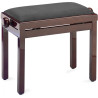 Banquette piano Stagg PB39 acajou brillant assise velour noir