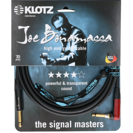 Cable jack Joe Bonamassa silent plug 6 metres coudé
