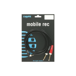 Cable mini Jack coudé vers 2x Jacks 6.35 Klotz