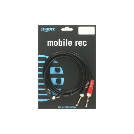Cable mini Jack coudé vers 2x Jacks 6.35 Klotz