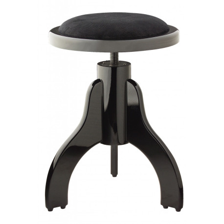 Tabouret de piano Stagg noir brillant assise velour