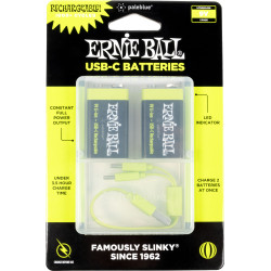 Piles rechargeables Ernie Ball 9V USB-C