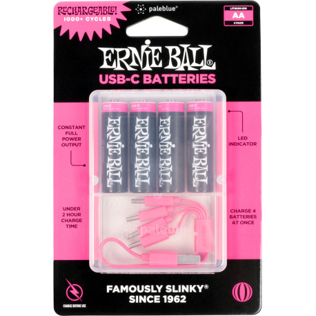 Piles rechargeables Ernie Ball AA USB-C