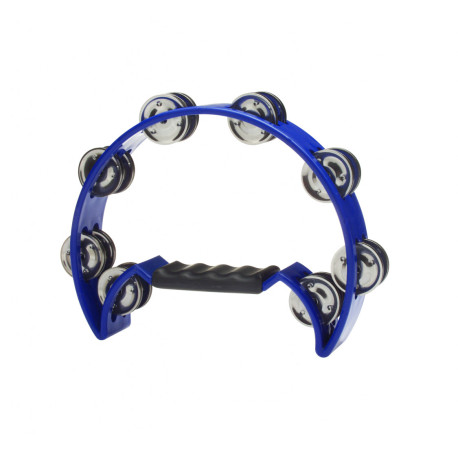 Tambourin 1/2 lune Stagg 16 cymbalettes bleu