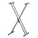Stand clavier double embase Adam Hall SKS03 réglable par poignée
