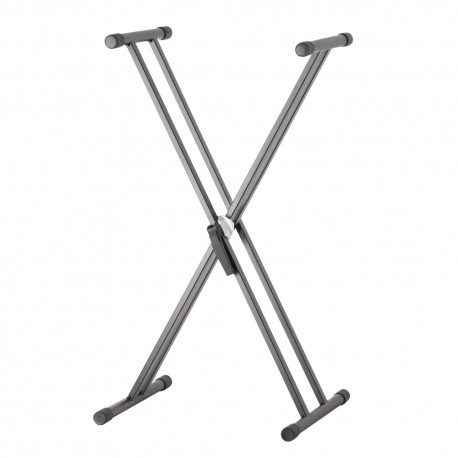 Stand clavier double embase Adam Hall SKS03 réglable par poignée